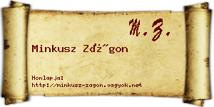 Minkusz Zágon névjegykártya